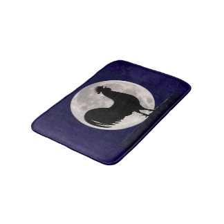 Rooster in the Moonlight Bath Mat