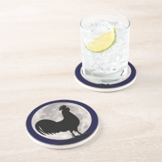 Rooster in the Moonlight Coaster