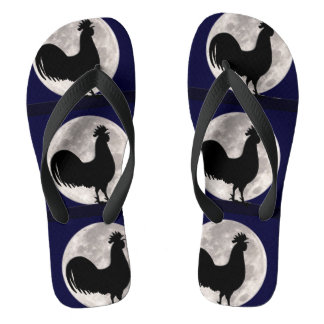 Rooster in the Moonlight Jandals
