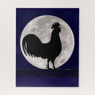 Rooster in the Moonlight Jigsaw Puzzle