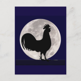 Rooster in the Moonlight Postcard