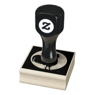 Rooster in the Moonlight Rubber Stamp
