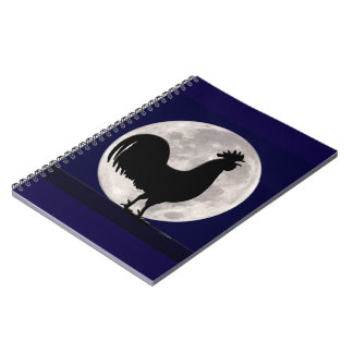Rooster in the Moonlight Spiral Notebook