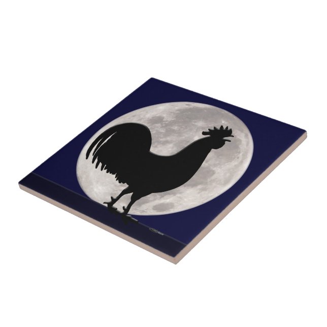 Rooster in the Moonlight Tile (Side)