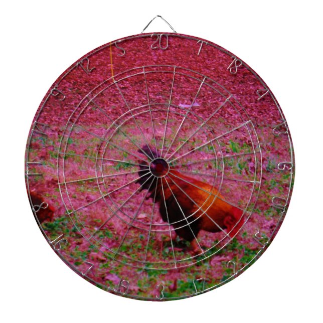 Rooster in the Purple Grass Dartboard (Front)