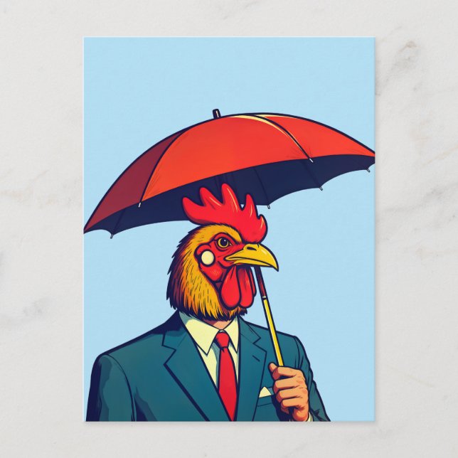 Rooster man postcard (Front)
