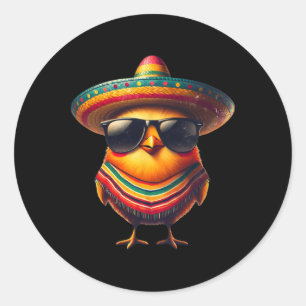 Rooster Mexican Cinco De Mayo Chicken Lover Funny  Classic Round Sticker