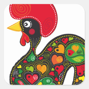 Rooster of Barcelos Nr02 - Galo de Barcelos Square Sticker