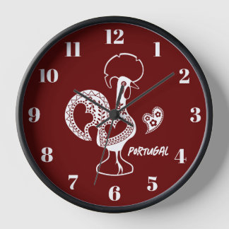Rooster of Barcelos, Portugal, silhouete Clock