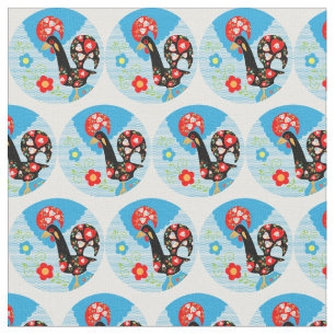Rooster of Portugal Fabric