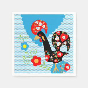 Rooster of Portugal Napkin