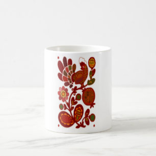ROOSTER ON FLOWERS COFFEE MUG