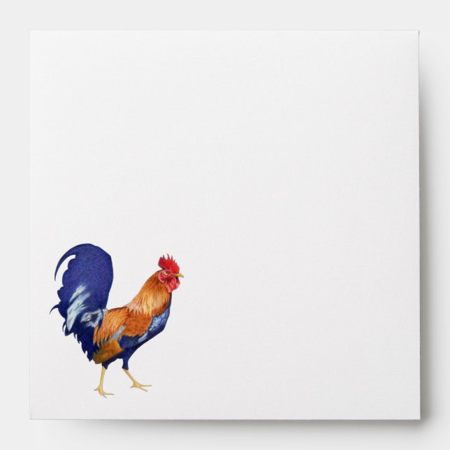 Rooster orange inside Square Invitation Envelope (Front)