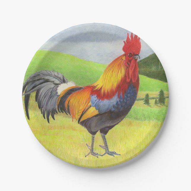 Rooster Paper Plate (Front)
