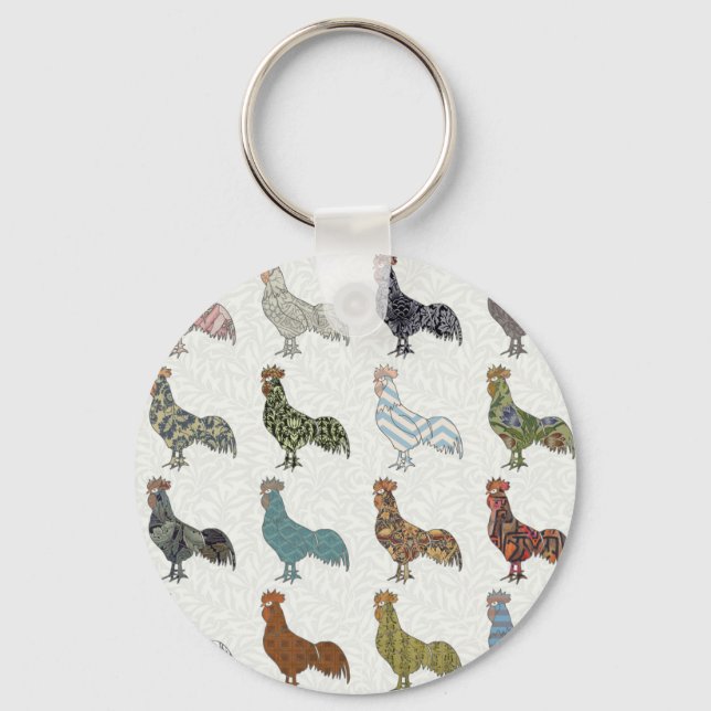 Rooster pattern country key ring (Front)
