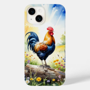 Rooster Perched on a Log Phone Case
