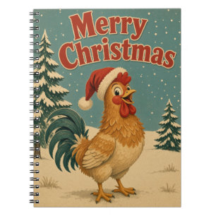 Rooster Pine Yard Animal Christmas Notebook