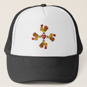 Rooster Pinwheel Trucker Hat