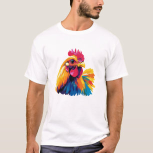 Rooster Portrait Illustration Watercolour Painting T-Shirt