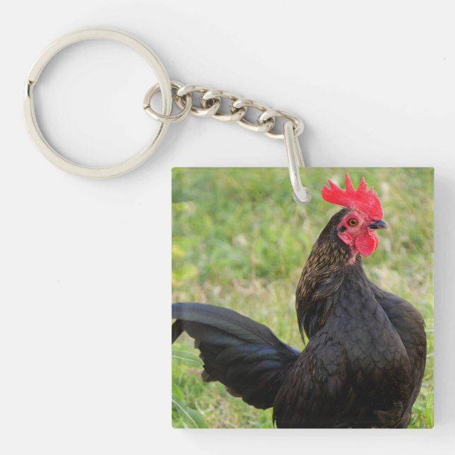 Rooster Portrait Key Ring (Front)