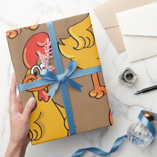 Rooster Pose Wrapping Paper