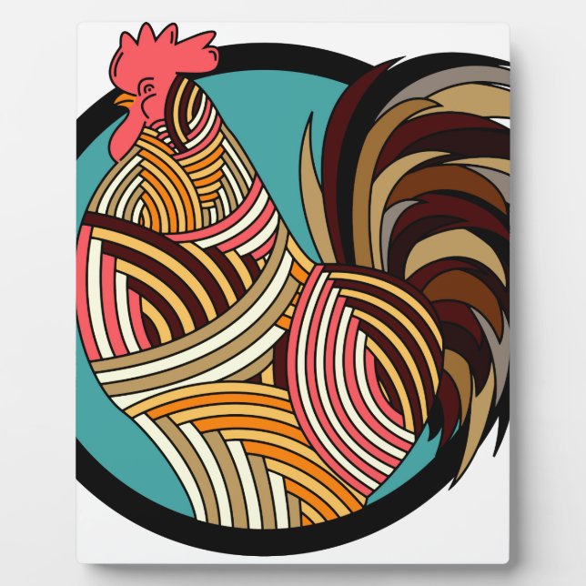 rooster poultry animal farm plaque (Front)