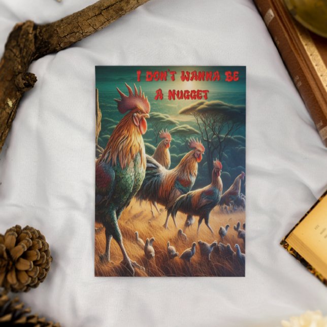 Rooster Rendezvous in the Meadow Postcard (Creator Uploaded)