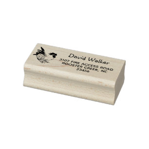 Rooster Return Address Rubber Stamp