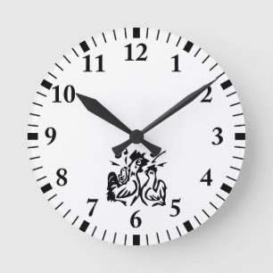 Rooster round clock