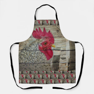 Rooster Rustic Chicken Coop Barn Board Apron