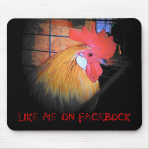 Rooster says Like me on Facebock meme Mouse Pad