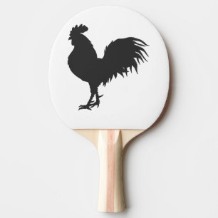 Rooster  silhouette  - Choose background colour Ping Pong Paddle