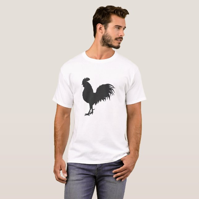 Rooster  silhouette  - Choose background colour T-Shirt (Front Full)