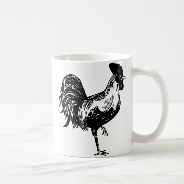 Rooster Silhouette Coffee Mug (Right)