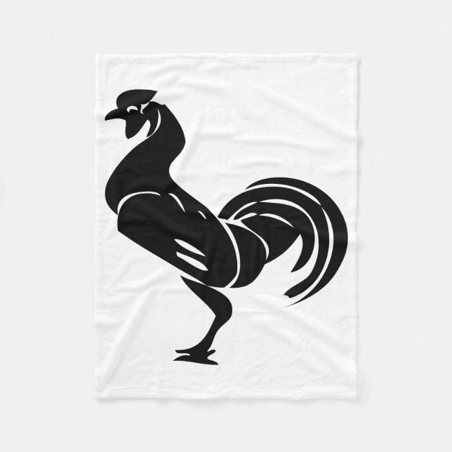 Rooster silhouette fleece blanket (Front)