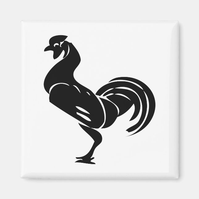 Rooster silhouette magnet (Front)