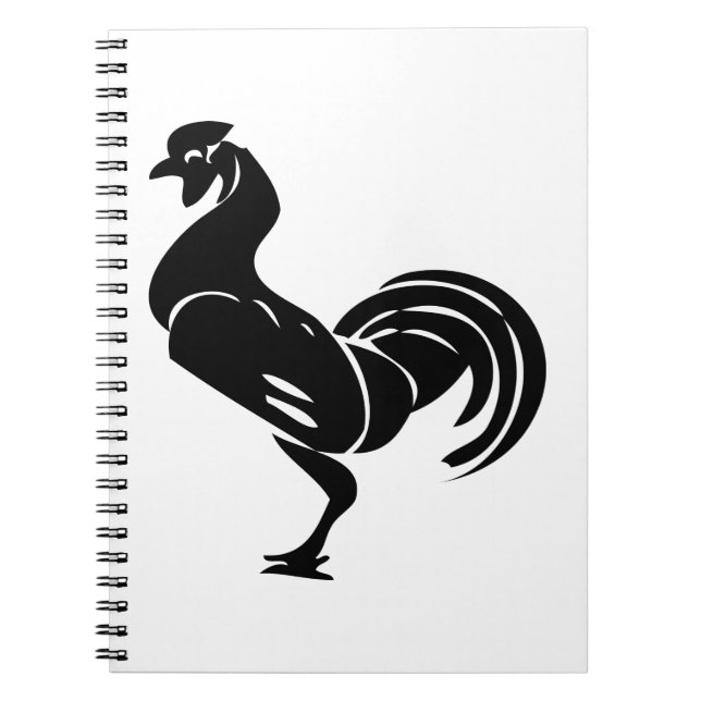 Rooster silhouette spiral notebook (Front)