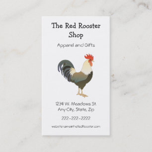 Rooster Simple Animal Country Theme Custom Business Card