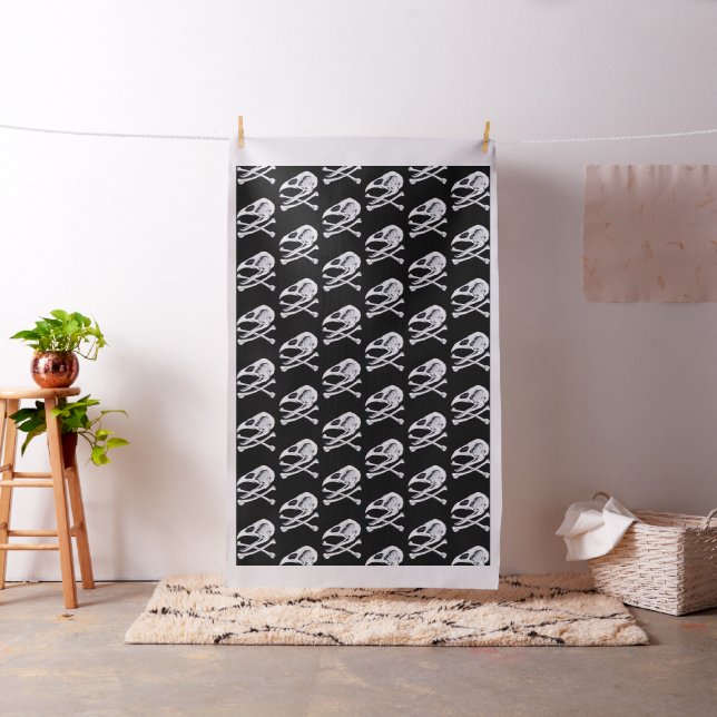 Rooster Skull and Crossbones Fabric (In Situ)