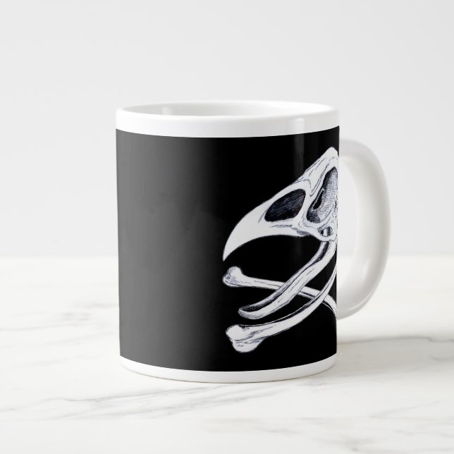Rooster Skull and Crossbones Large Coffee Mug (Front Right)