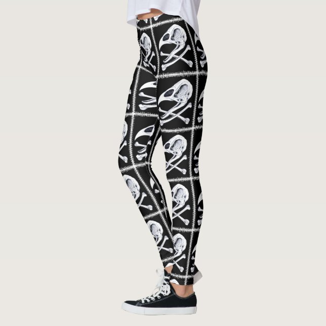 Rooster Skull and Crossbones Leggings (Left)