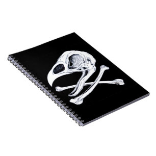 Rooster Skull and Crossbones Spiral Notebook