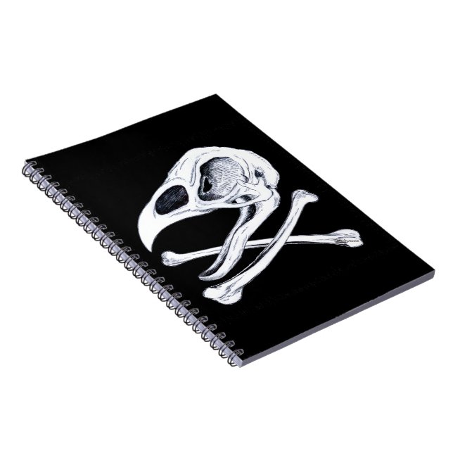 Rooster Skull and Crossbones Spiral Notebook (Right Side)