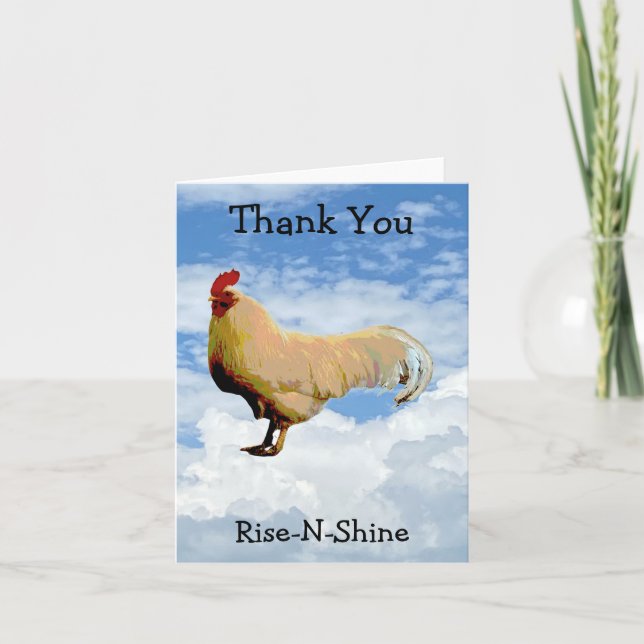 ROOSTER SKY CLOUDS THANK YOU CARD (Front)