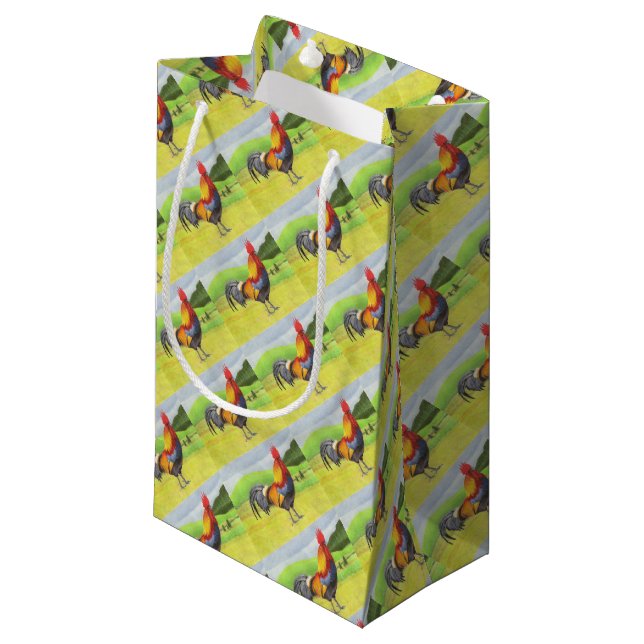 Rooster Small Gift Bag (Front Angled)