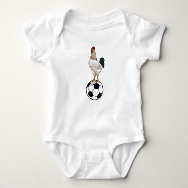 Rooster Soccer player Soccer Baby Bodysuit (Front)