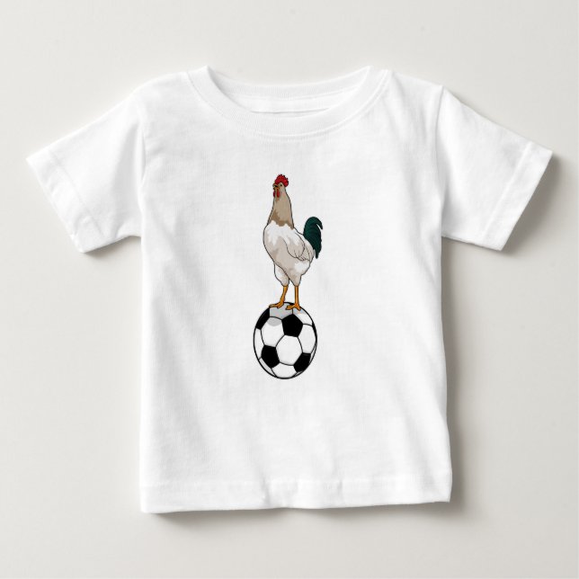 Rooster Soccer player Soccer Baby T-Shirt (Front)