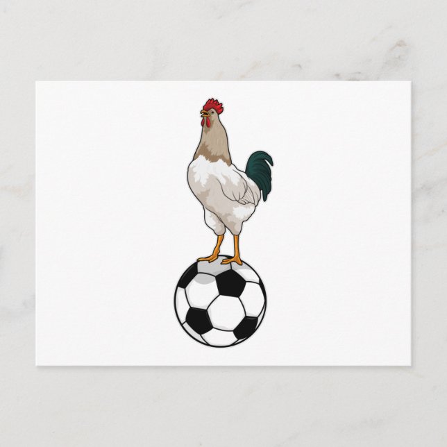 Rooster Soccer player Soccer Postcard (Front)