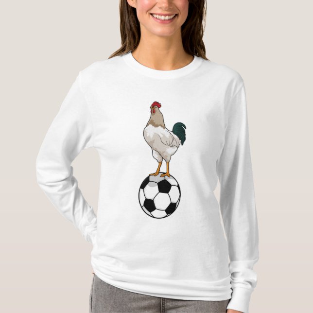 Rooster Soccer player Soccer T-Shirt (Front)