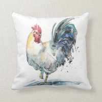 Rooster Splash - Watercolor